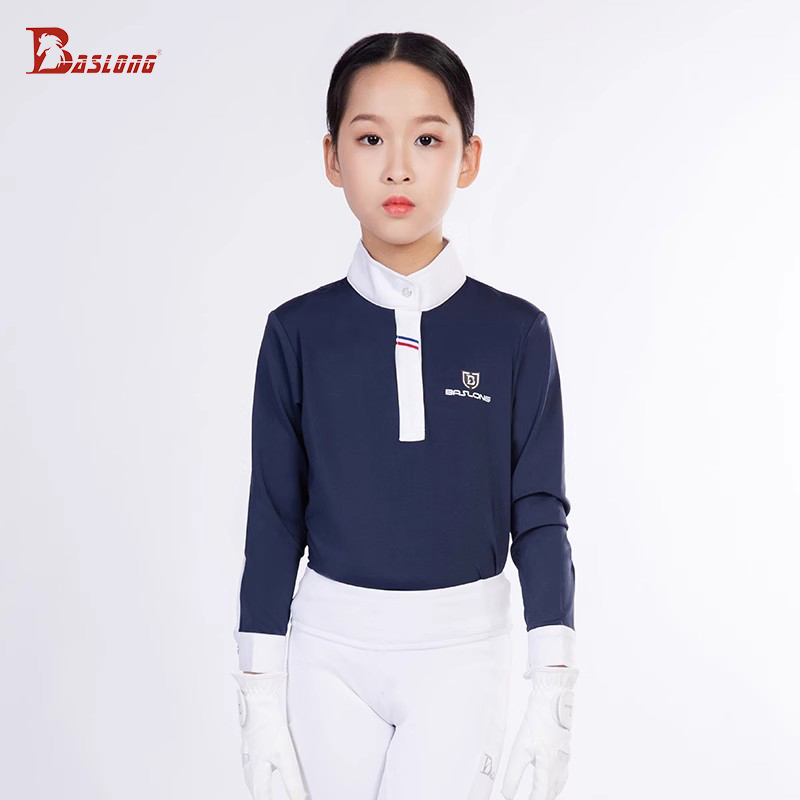 Polo Shirt Equestrian - Baslong Ropa ecuestre Camiseta para niños