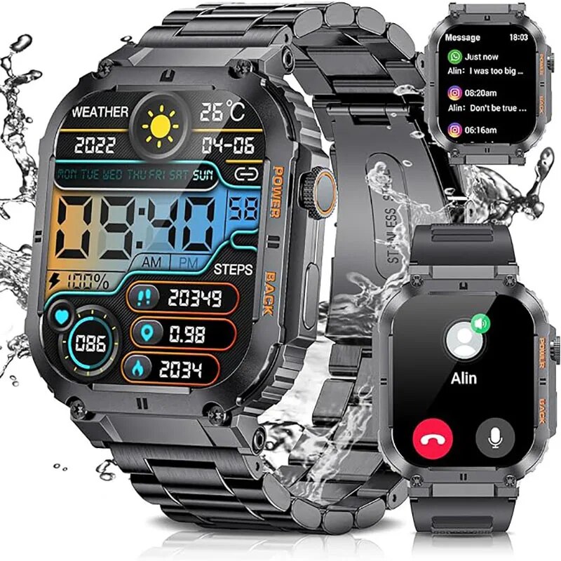 Outdoor Sport Smart Watch - LIGE-Reloj inteligente deportivo para Hombre, accesorio