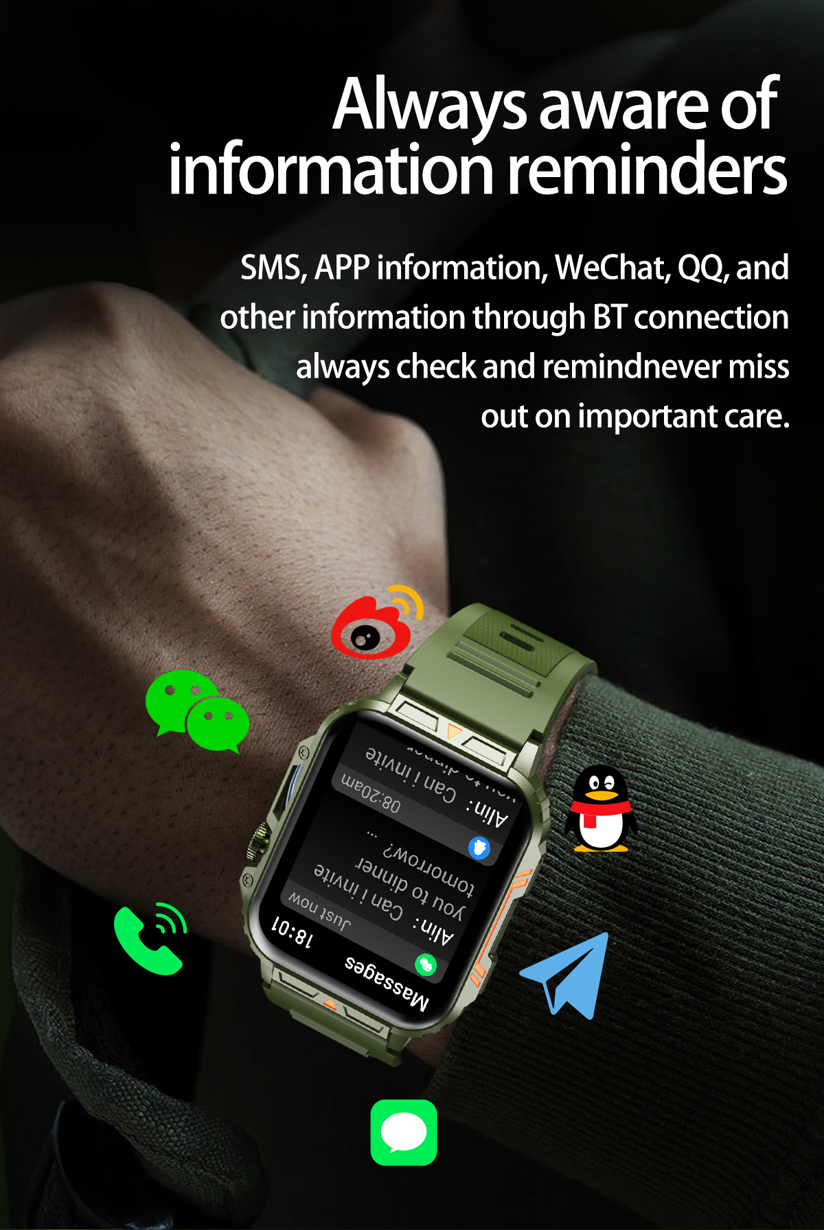Reloj inteligente militar para - Outdoor Sport Smart Watch reseña y precio